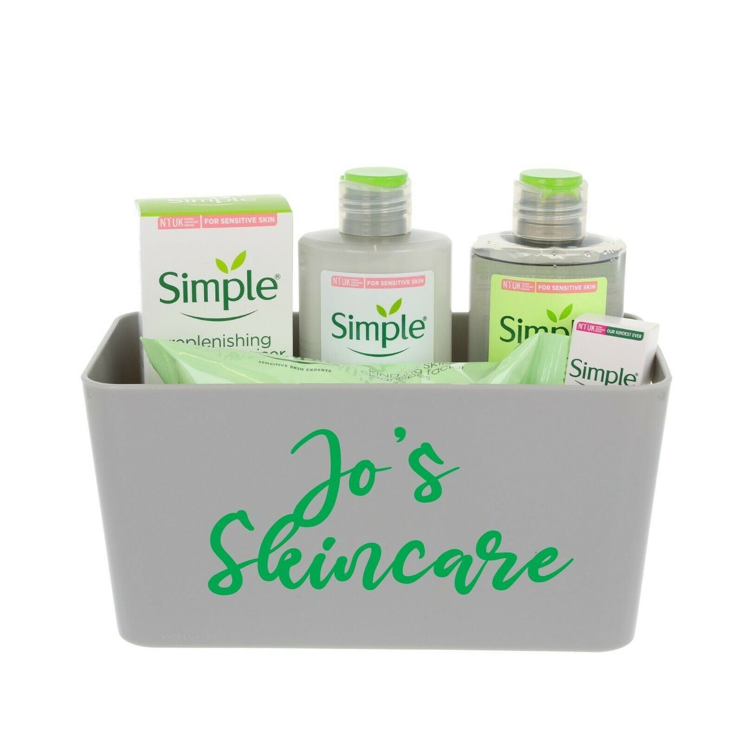 Simple Skincare Filled Personalised Storage Gift Box - Always Looking Good - Small Grey