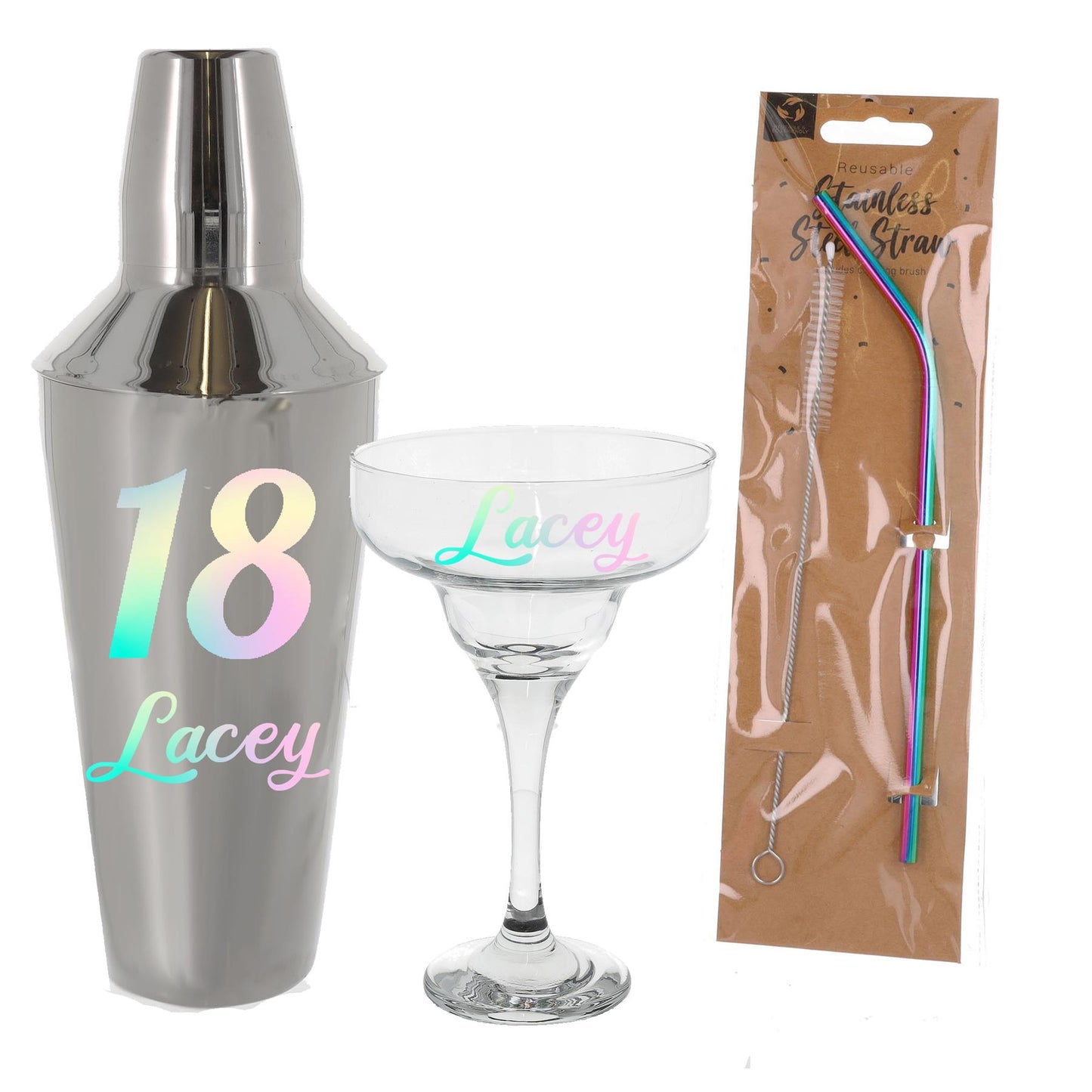 Personalised 18th Birthday Margarita Cocktail Shaker Set - Always Looking Good - Full Set