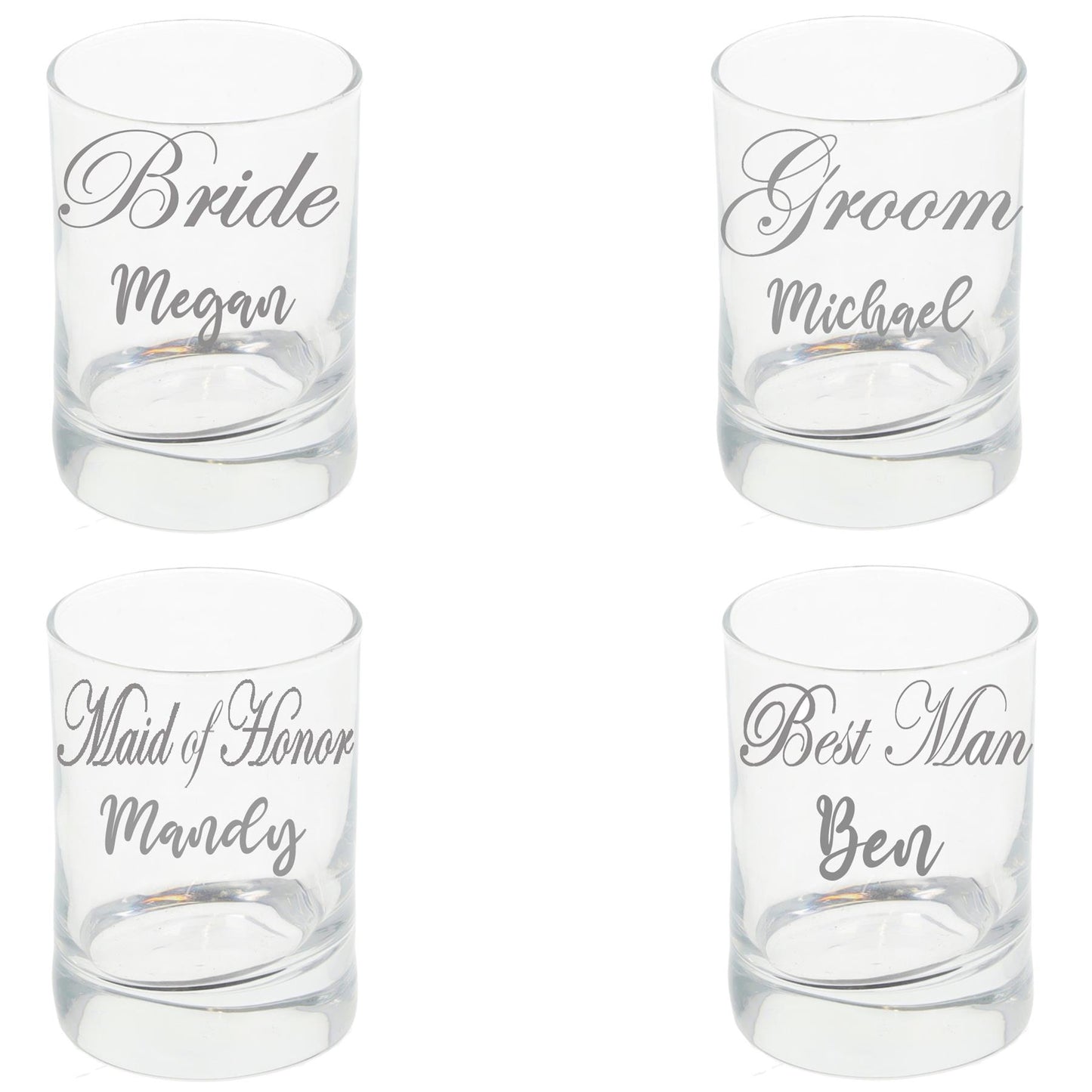 Personalised Engraved Bridal Party Shot Glass Set x4 - Always Looking Good -