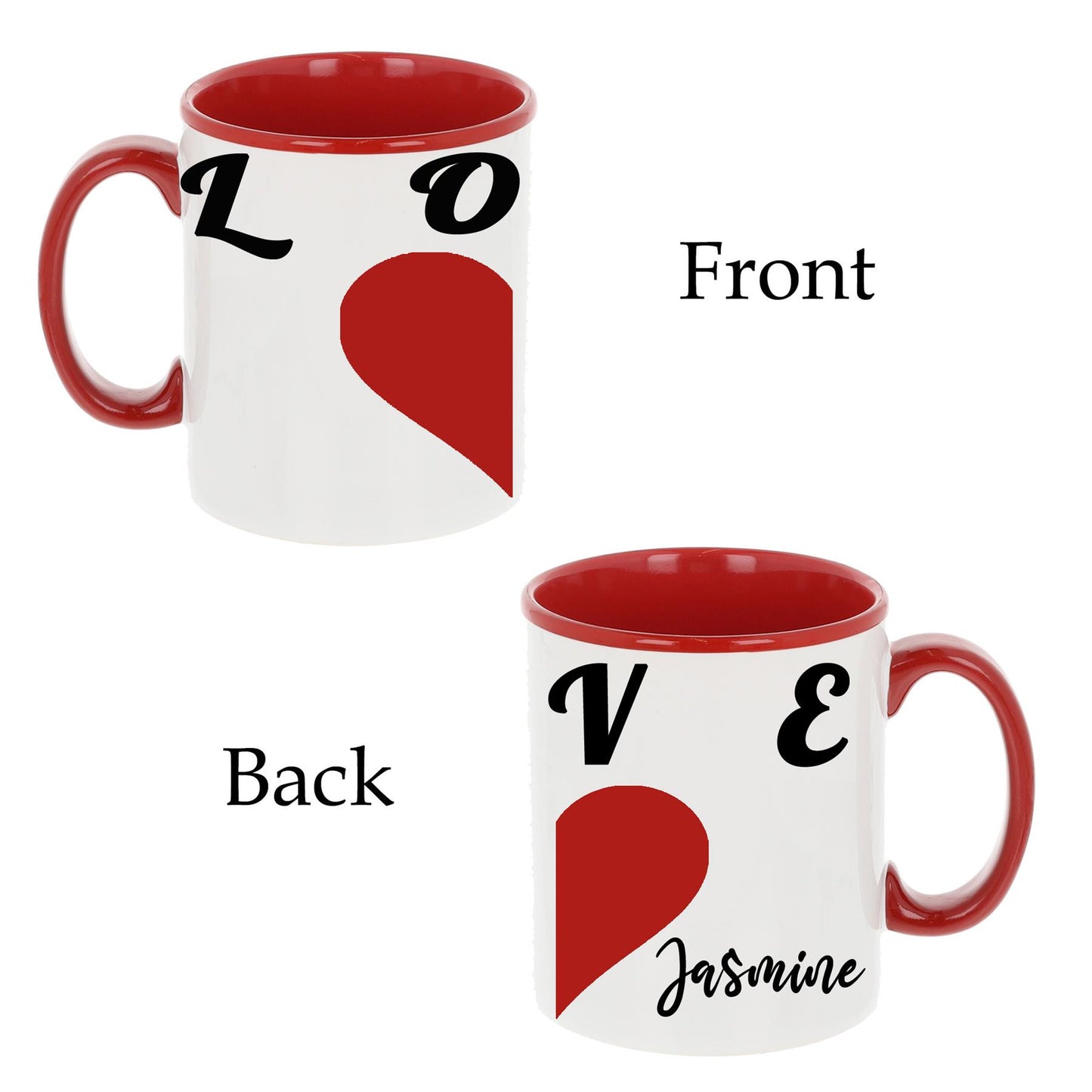 Personalised Couples Matching Heart Filled Mug Set - Always Looking Good - Hers & Hers Empty