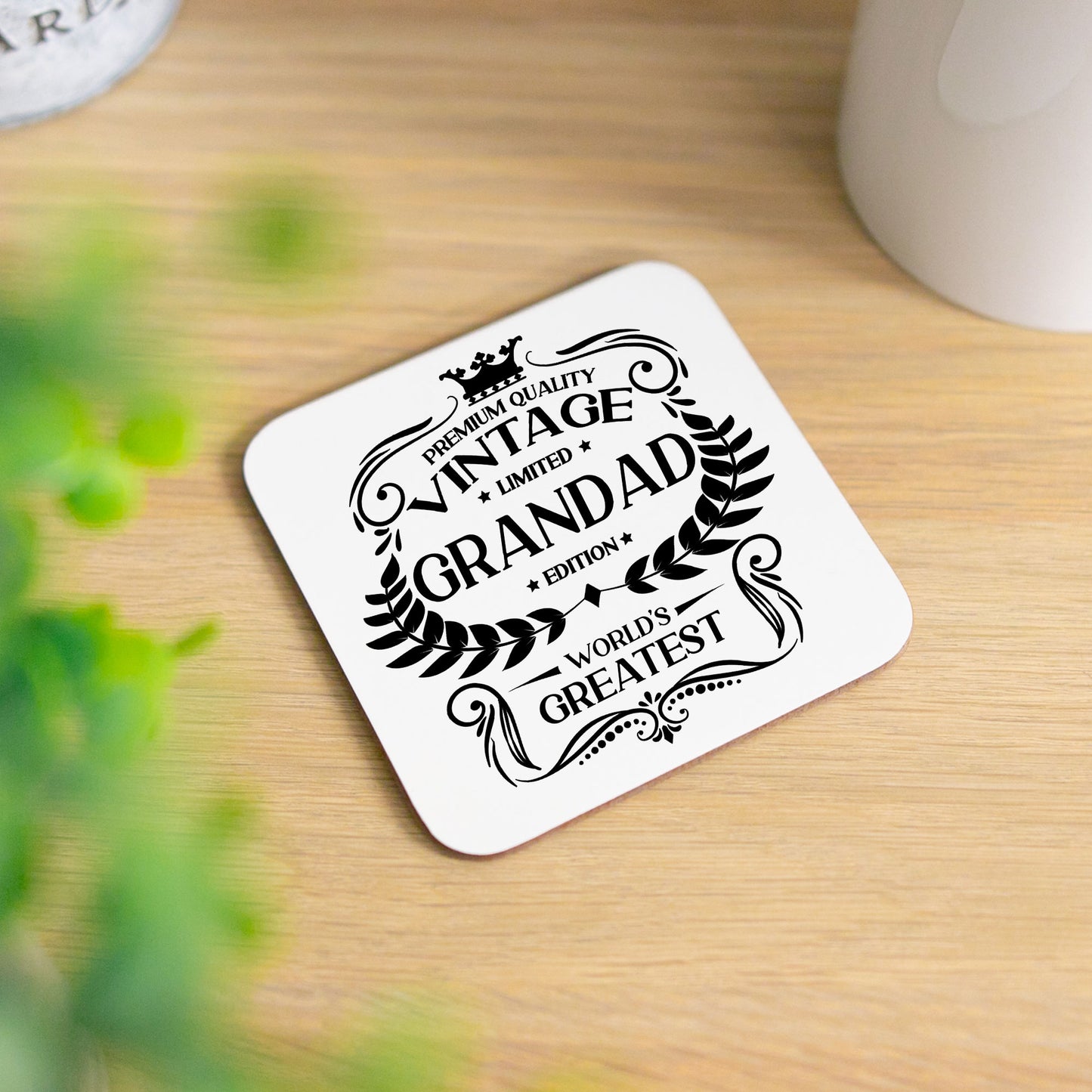 Vintage World's Greatest Grandad Engraved Beer Pint Glass - Always Looking Good - Glass & Printed Coaster