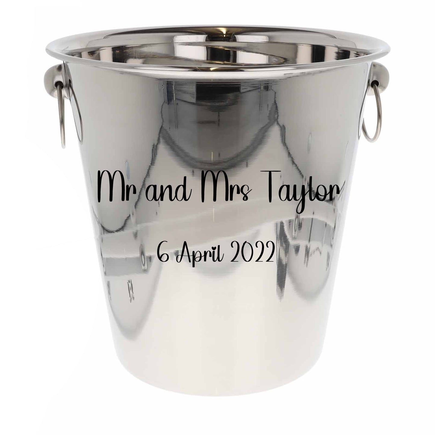 Personalised Any Text Any Font Ice Bucket With Matching Champagne Glasses - Always Looking Good -
