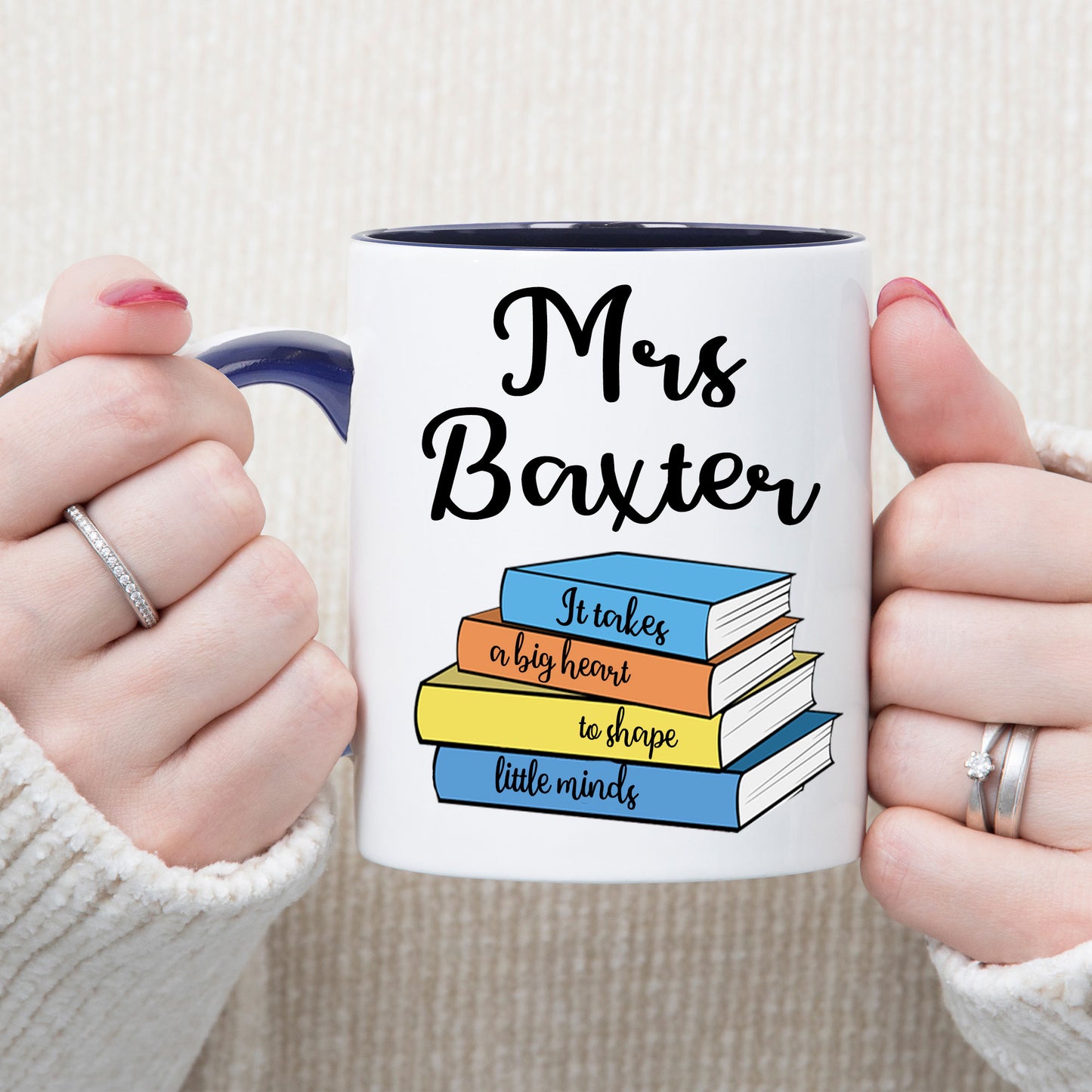 Personalised Teacher Thank You Gift Filled Mug & Coaster Set Blue - Always Looking Good -