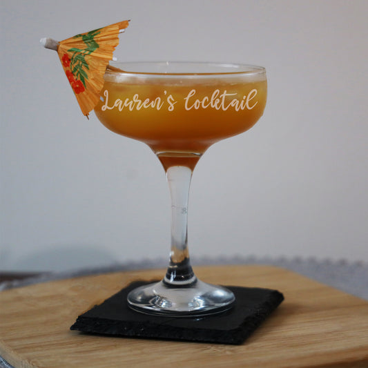 Create Your Own Personalised Engraved Champagne Saucer Glass - Always Looking Good -