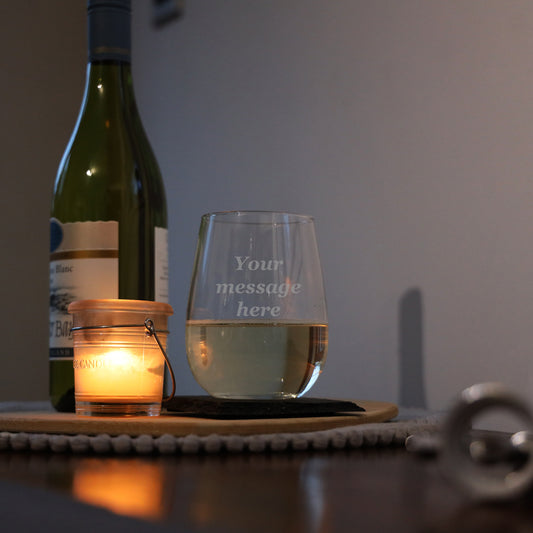 Create Your Own Stemless Personalised Engraved Stemless Wine Glass - Always Looking Good -