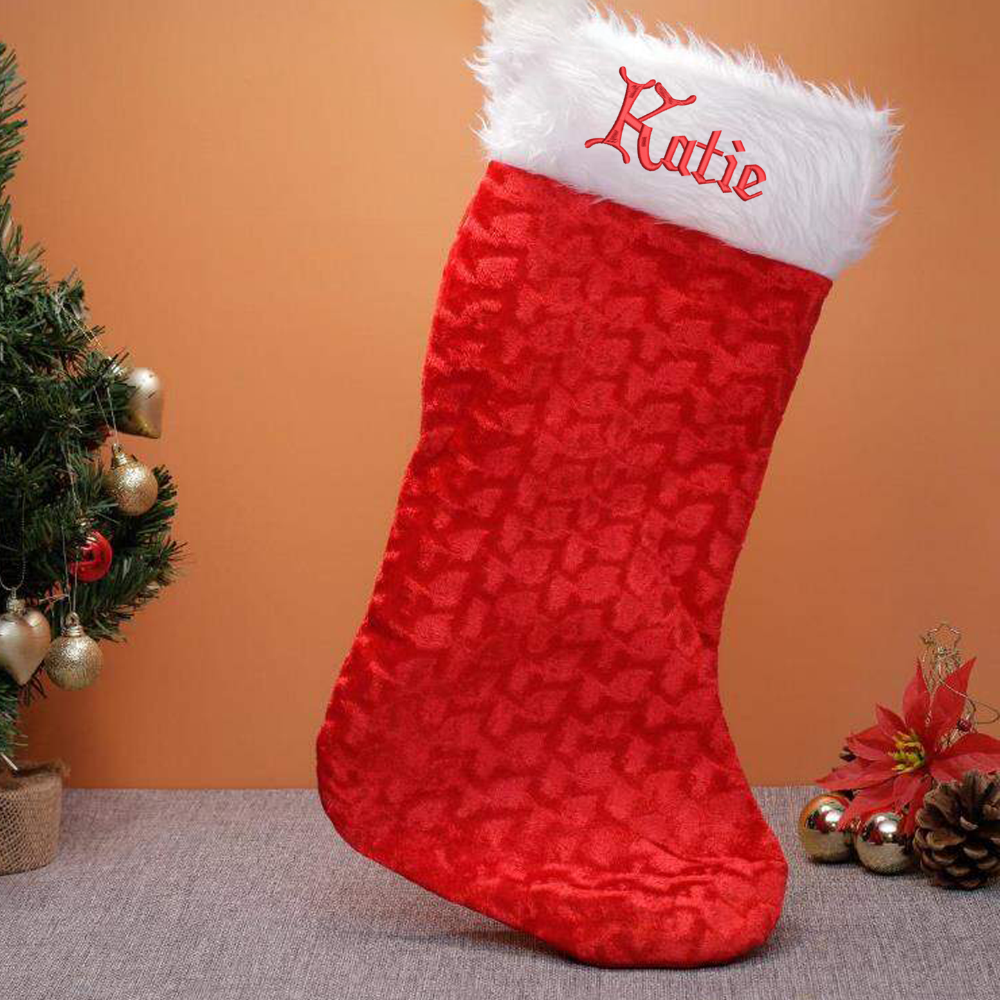 Extra Large Personalised Jumbo Plush Christmas Stocking Embroidered with Any Name