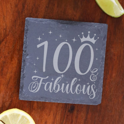 AGE & Fabulous Gifts - Engraved Gin Glass & Coaster For Birthday (18-100)