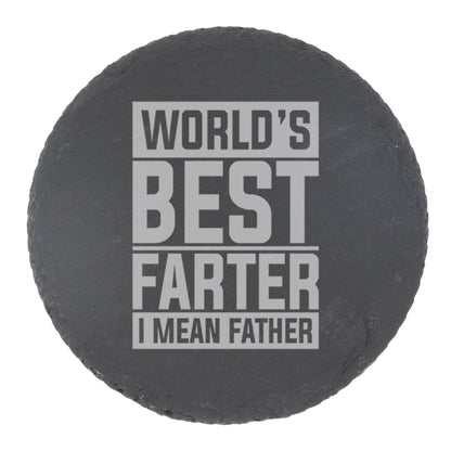 Best Farter I Mean Father Laser Engraved Glass Coffee Mug & Coaster Set for Dad
