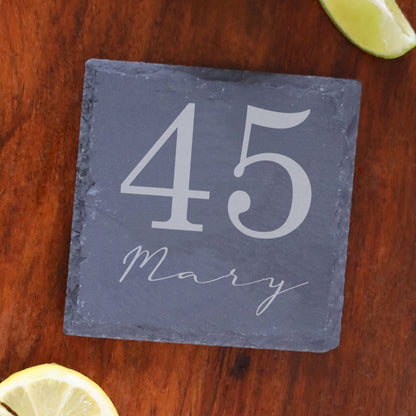 Personalised Gin Glass & Coaster – Engraved Name and Age Birthday Gift