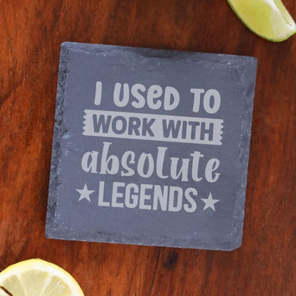 I Used To Work With Absolute Legends Engraved Wine Glass & Coaster -Leaving Gift