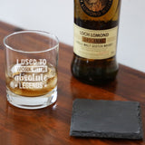 I Used to Work With Absolute Legends Engraved Whisky Glass & Slate Coaster Gift
