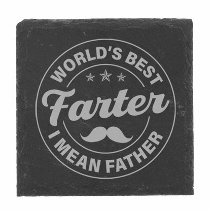 Best Farter I Mean Father Glass Coffee Mug & Coaster Gift for Dad