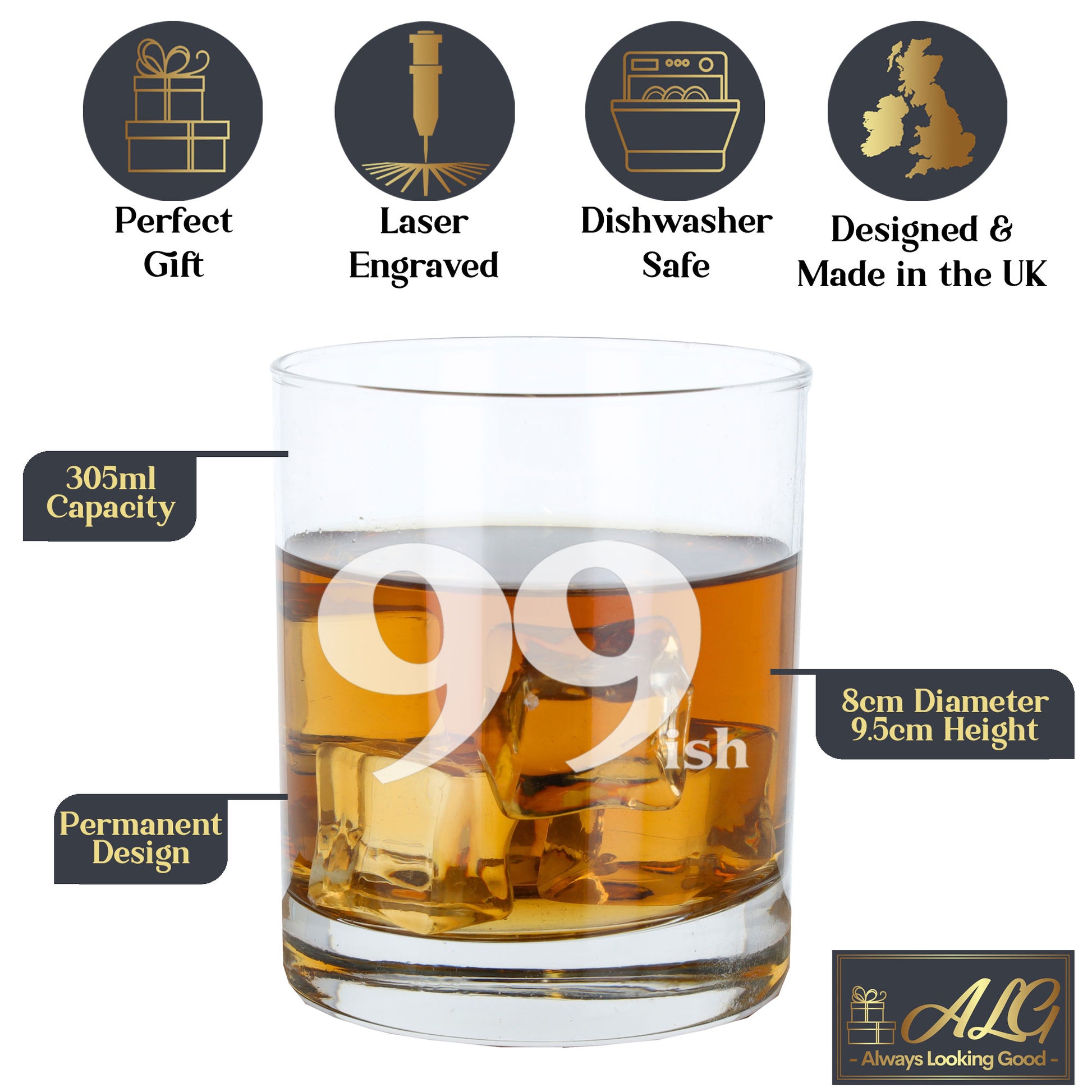 99ish Whisky Glass and/or Coaster Set  - Always Looking Good -   