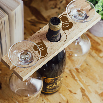 Engraved Wedding Anniversary - ANY YEAR Personalised Wine Glass Gift Set