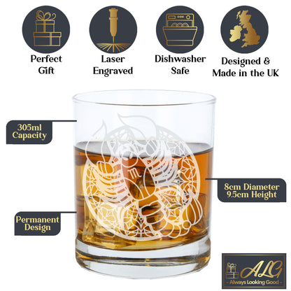 Scorpio Birthday Gifts - Scorpio Engraved Whisky Glass  - Always Looking Good -   