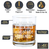 I Used to Work With Absolute Legends Engraved Whisky Glass & Slate Coaster Gift
