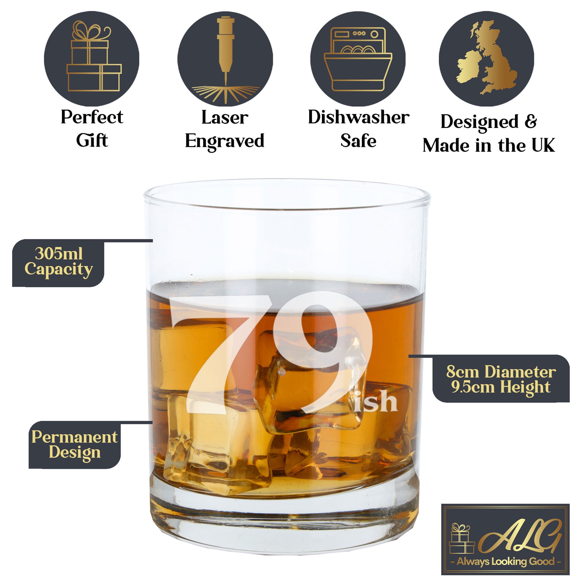 79ish Whisky Glass and/or Coaster Set  - Always Looking Good -   