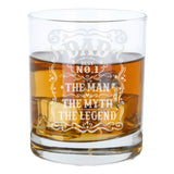Dad The Man The Myth The Legend Engraved Whisky Glass and/or Coaster Set  - Always Looking Good -   