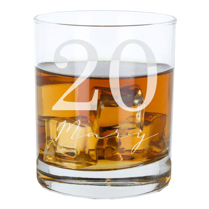 Personalised Whisky Glass with Name & Age – Birthday Gift for Him