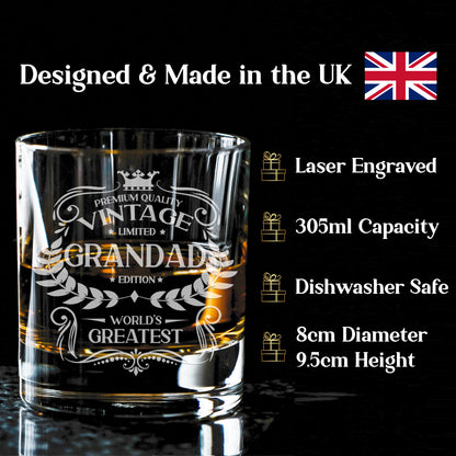 Gift For Relatives - Vintage 'ANY RELATIVE' Engraved Whisky Glass