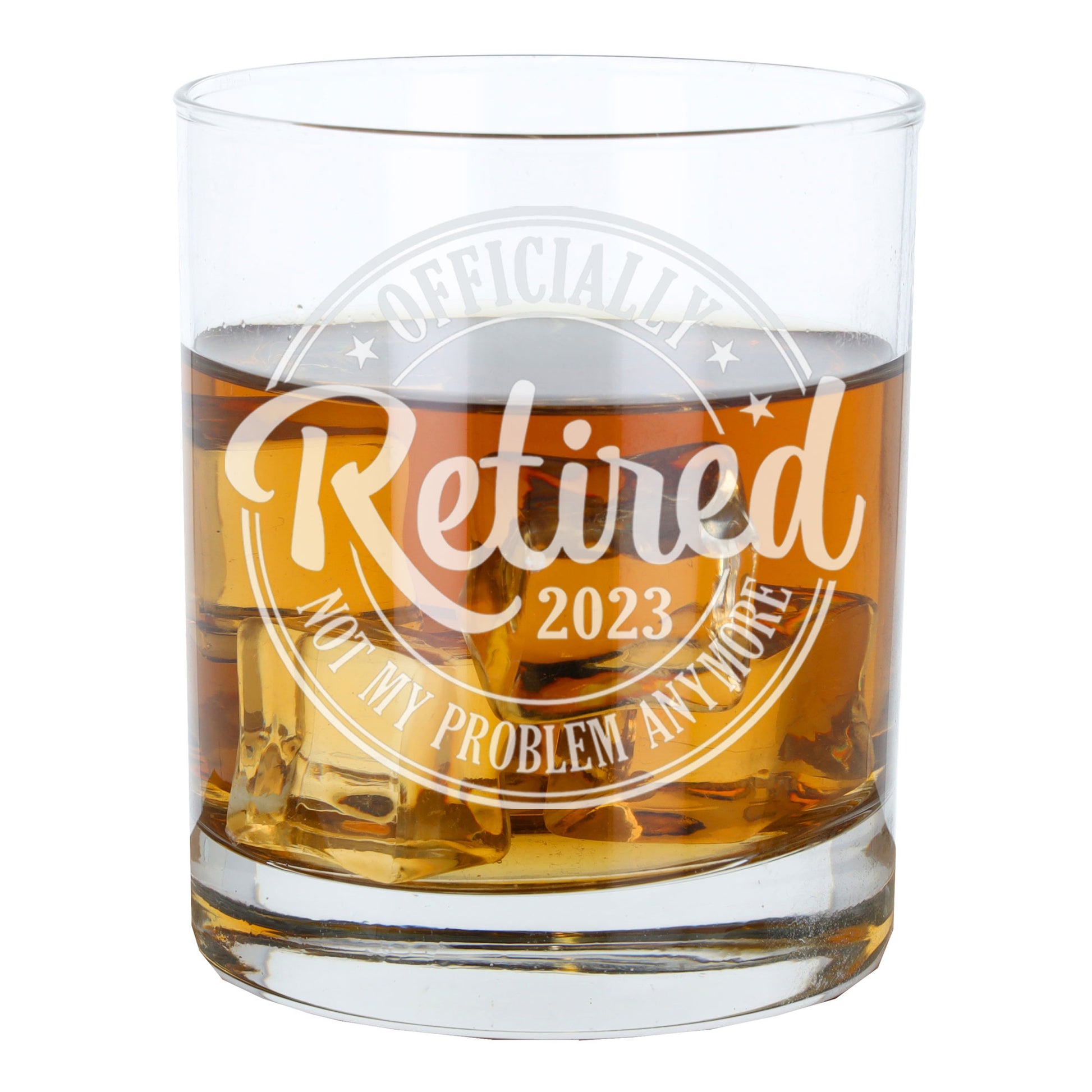 Officially Retired Engraved Whisky Glass and/or Coaster Set  - Always Looking Good -   