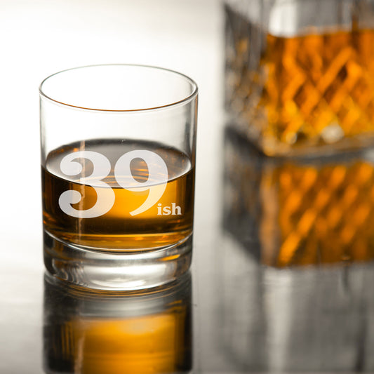 39ish Whisky Glass and/or Coaster Set  - Always Looking Good -   