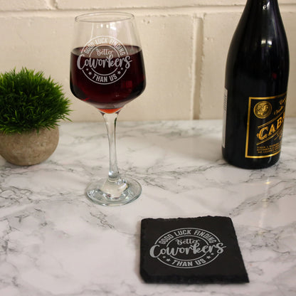 Engraved Wine Glass for Coworkers – Funny New Job Gift for Colleagues