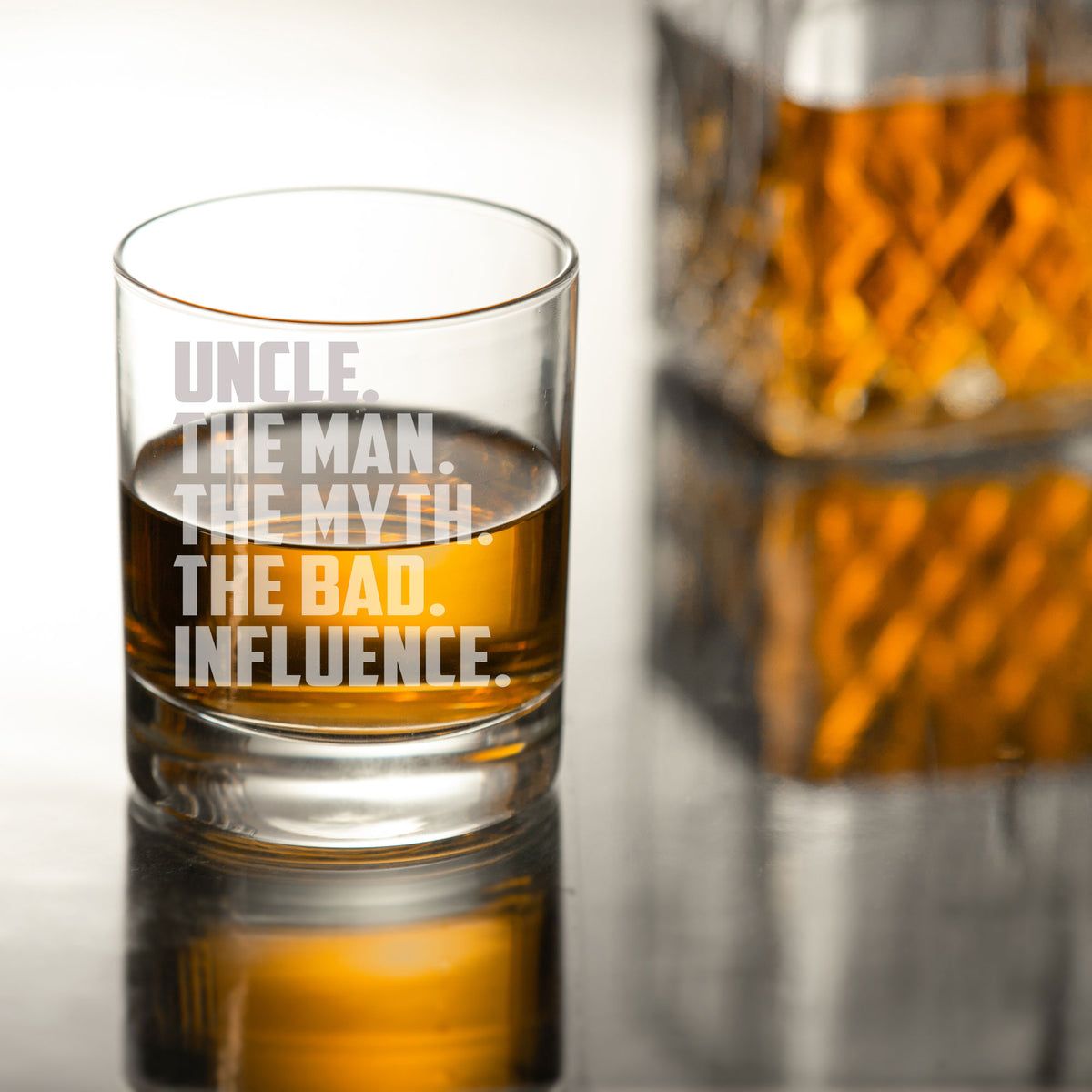 Uncle, The Man, The Myth, The Bad Influence Engraved Whisky Glass and/or Coaster Gift For Uncle
 - Always Looking Good -   