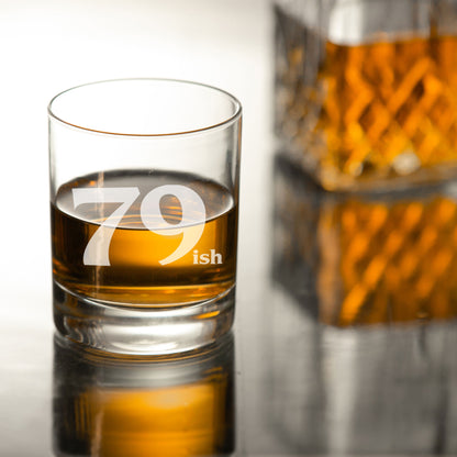 Milestone Birthday Gifts - “ish” Engraved Whisky Glass and/or Coaster Set