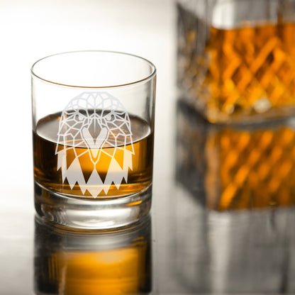 Whisky Glass Engraved with Eagle   - Always Looking Good -   