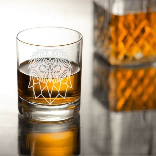 Cute Owl Engraved Whisky Glass  - Always Looking Good -   