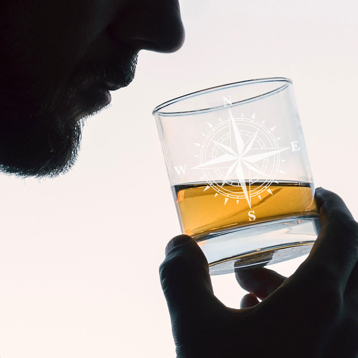 Compass Engraved Whisky Glass and/or Coaster Set  - Always Looking Good -   