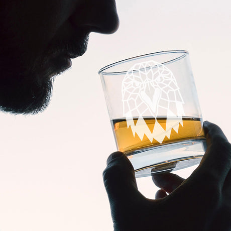 Whisky Glass Engraved with Eagle   - Always Looking Good -   