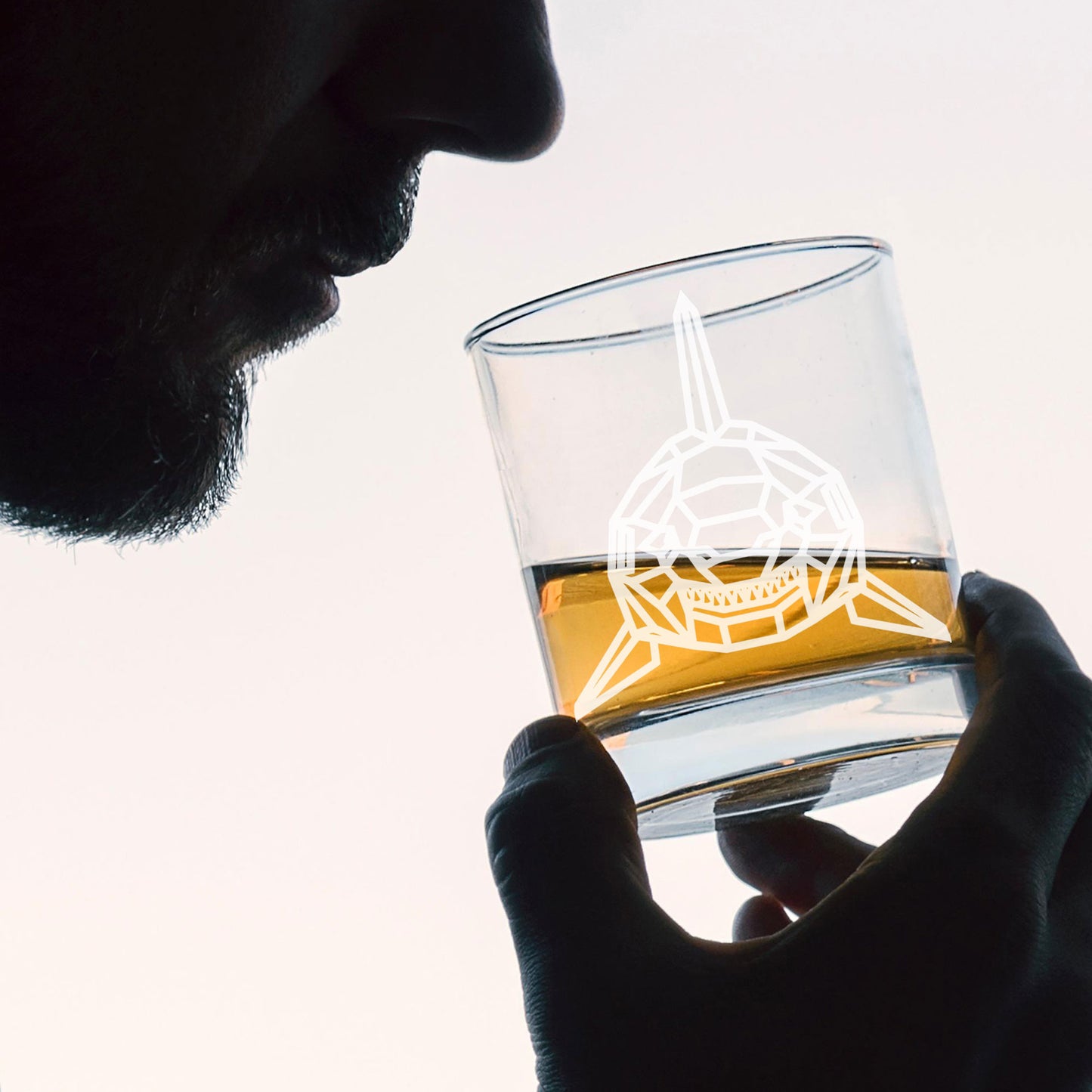 Shark Engraved Whisky Glass  - Always Looking Good -   