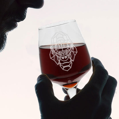 Gorilla Engraved Wine Glass  - Always Looking Good -   
