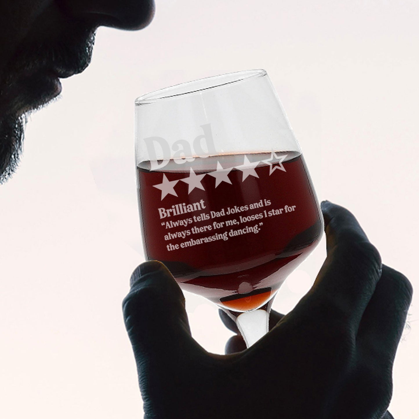 Personalised Novelty 5 Star Review Engraved Wine Glass and/or Coaster Set  - Always Looking Good -   