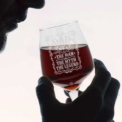 Dad The Man The Myth The Legend Laser Engraved Wine Glass and/or Coaster Set  - Always Looking Good -   