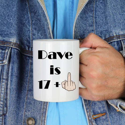 Personalised Middle Finger Birthday Ceramic Mug – Funny Gift Any Age