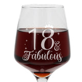 Engraved Wine Glass | AGE & Fabulous | Any Milestone Birthday