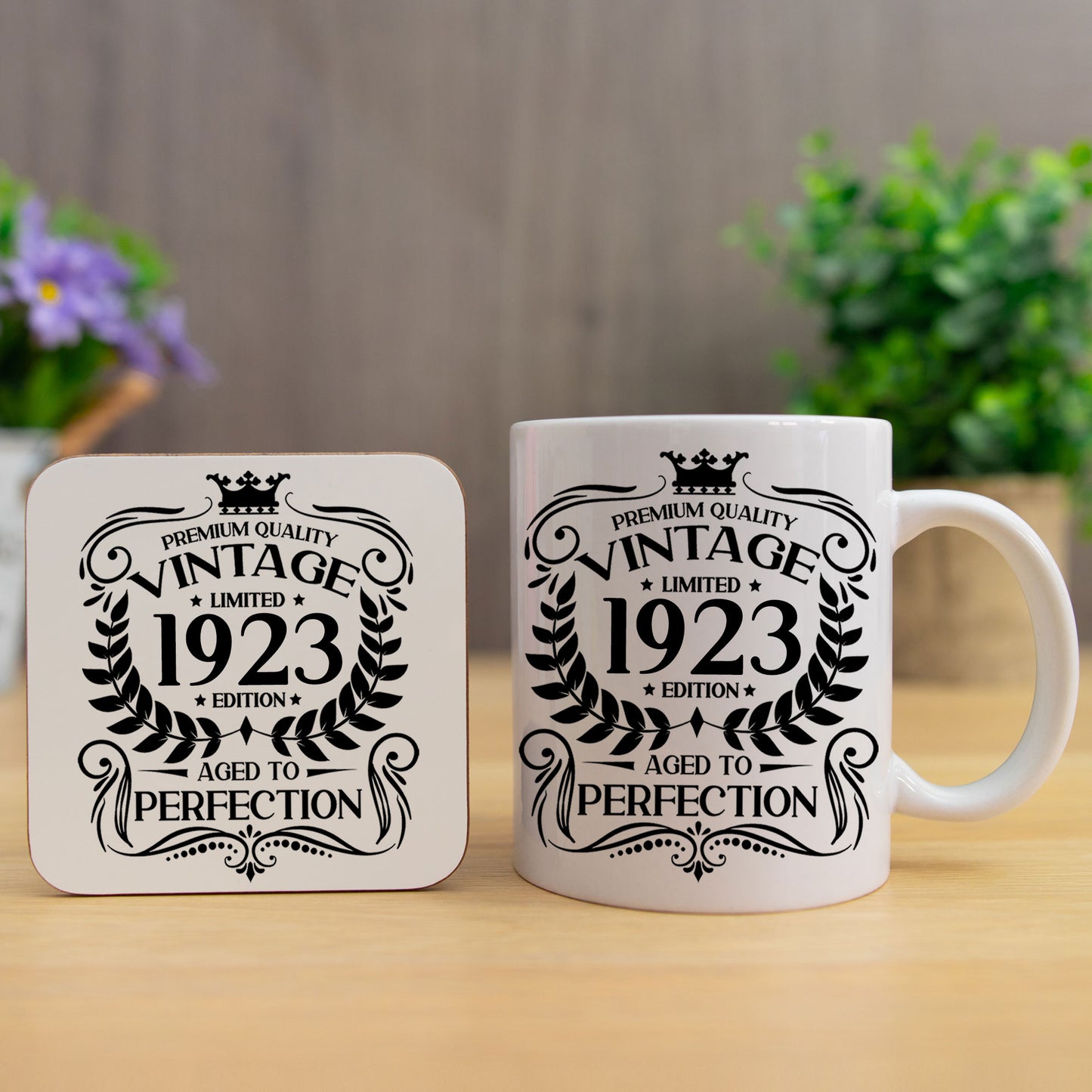 Personalised Vintage 1923 Mug and/or Coaster  - Always Looking Good -   