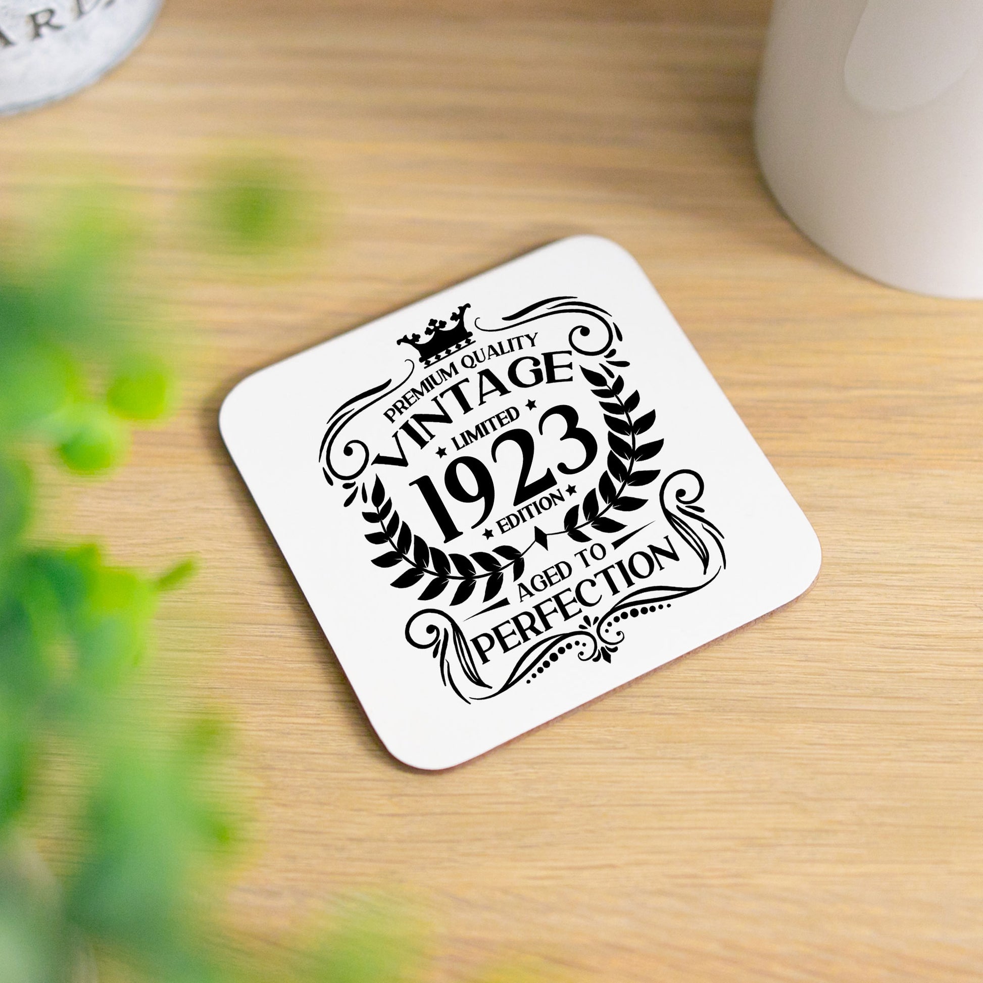 Personalised Vintage 1923 Mug and/or Coaster  - Always Looking Good - Printed Coaster On Its Own  