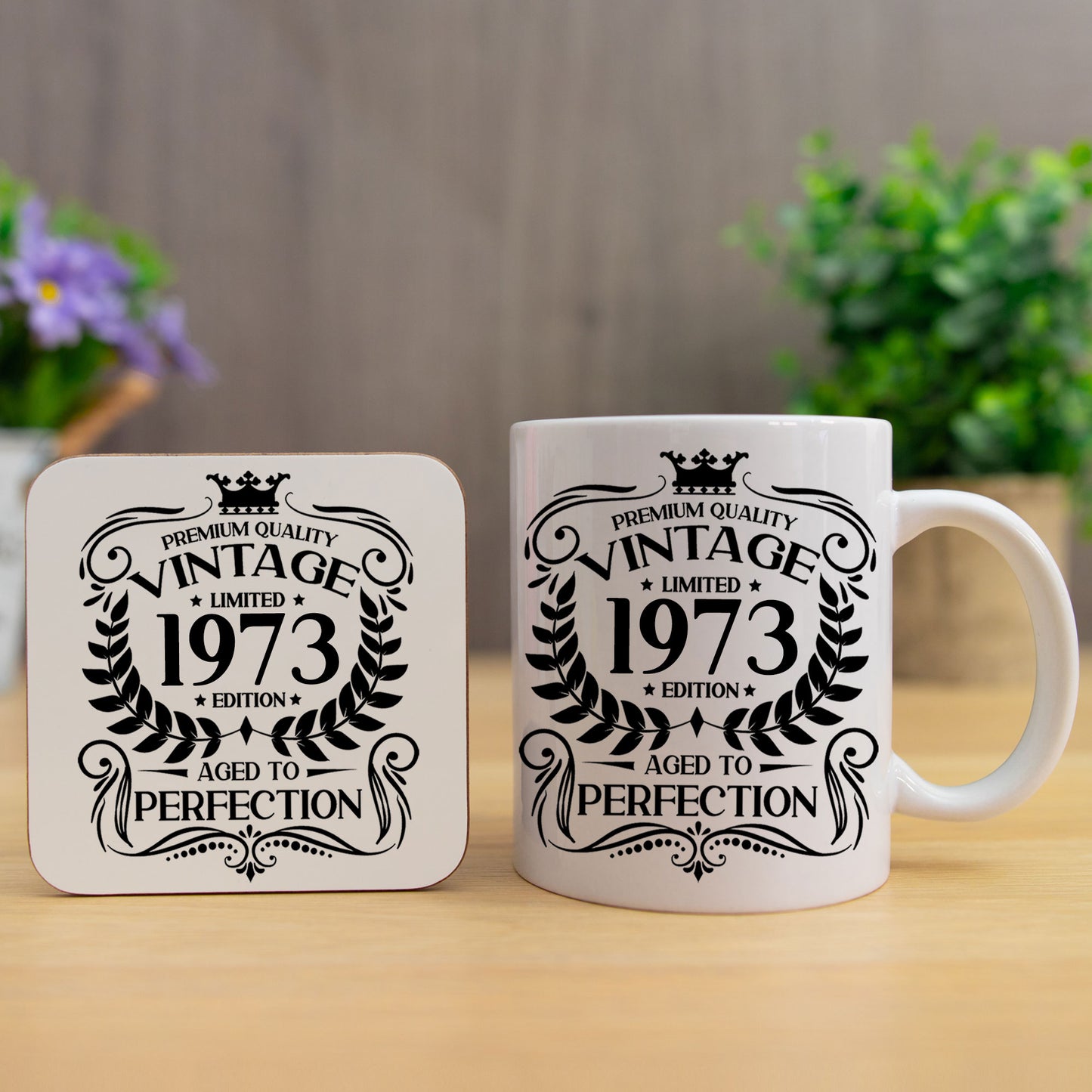 Personalised Vintage 1973 Mug and/or Coaster  - Always Looking Good -   