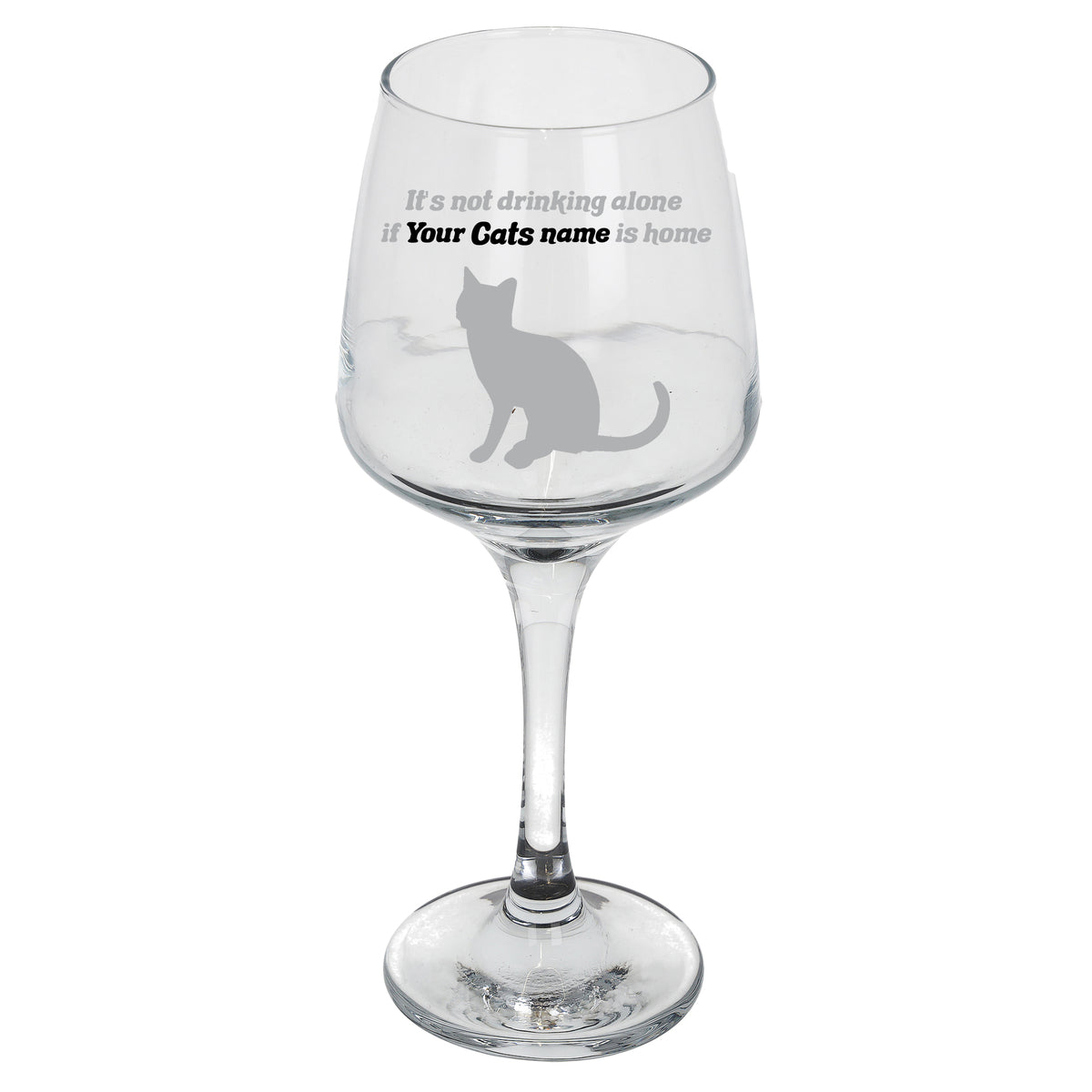 Engraved Personalised Cat Lover Wine Glass Gift