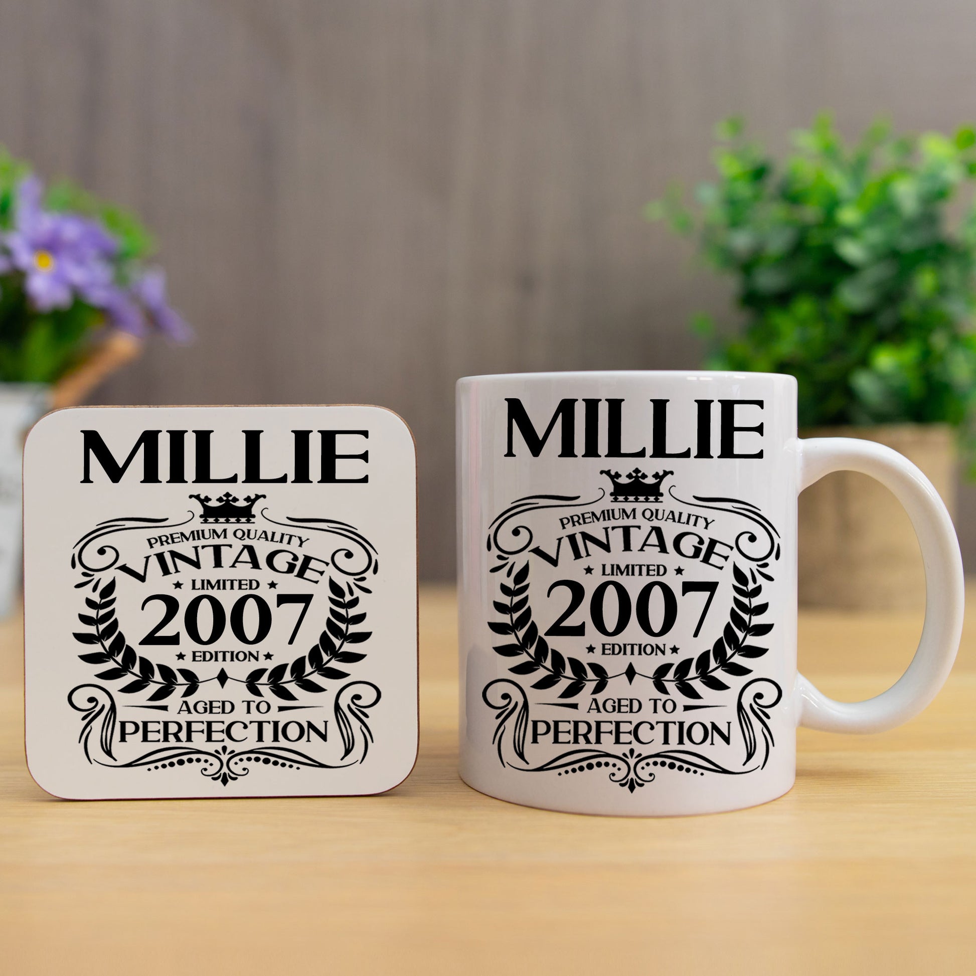 Personalised Vintage 2007 Mug and/or Coaster  - Always Looking Good -   