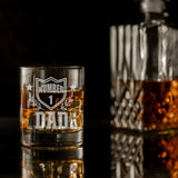 "Number 1 Dad or Grandad" Engraved Whisky Glass and/or Coaster Set