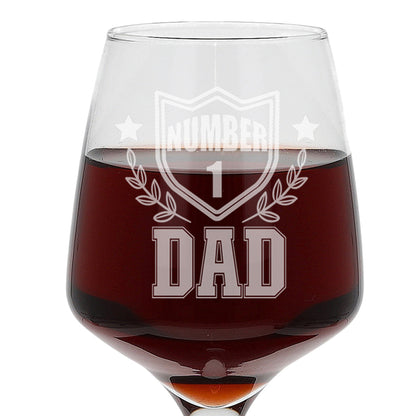 "Number 1 dad/Grandad" Engraved Wine Glass and/or Coaster Set