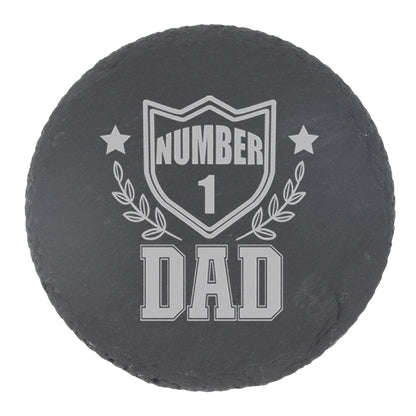 "Number 1 dad/Grandad" Engraved Wine Glass and/or Coaster Set