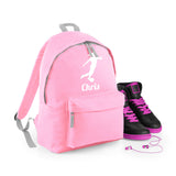Personalised Female Footballer Backpack | Kids School Bag with Name