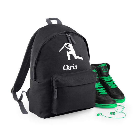 Personalised Cricket Backpack, Kids Rucksack with Name & Design