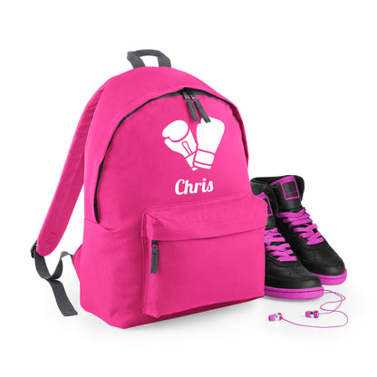 Personalised Boxing Gloves Backpack, Kids Rucksack with Name